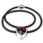 Snowboard Heart Flag-USA Leather Bracelet - Powderaddicts