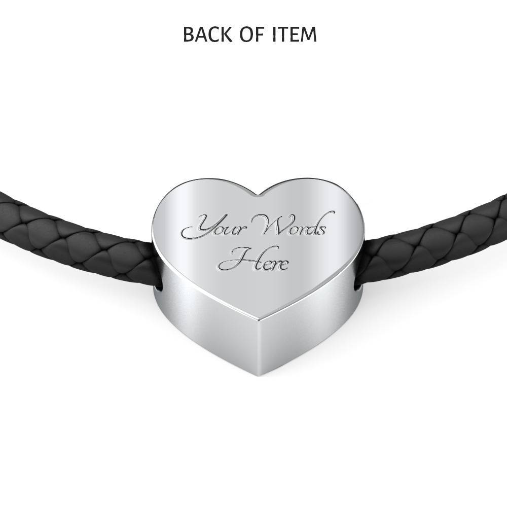 Snowboard Heart Flag-USA Leather Bracelet - Powderaddicts