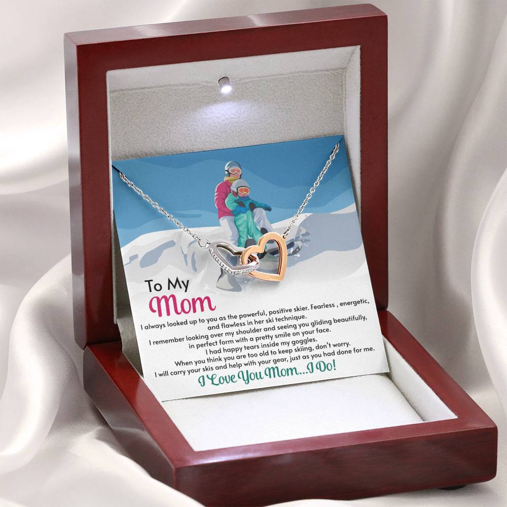 Interlocking Hearts Necklace for Moms: I Always Looked Up To You - Powderaddicts