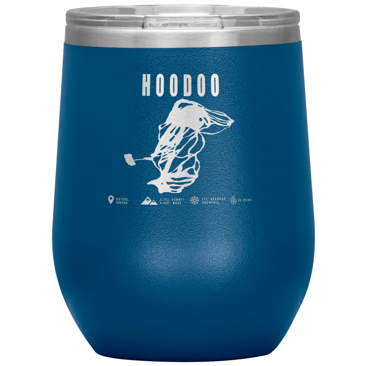 Hoodoo, Oregon Ski Trail Map Wine 12oz Tumbler - Powderaddicts
