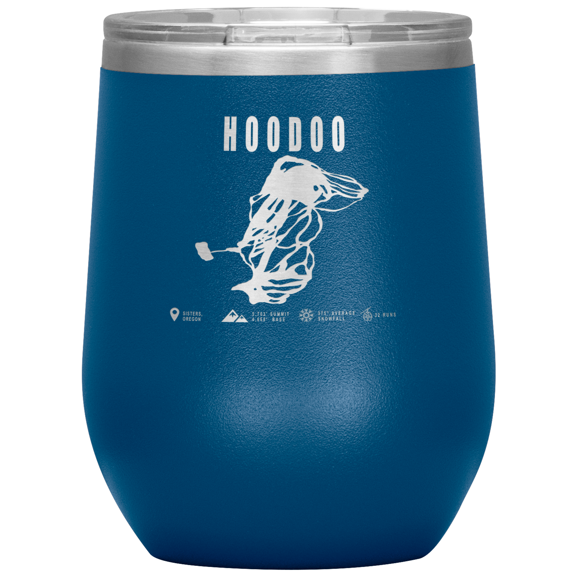 Hoodoo, Oregon Ski Trail Map Wine 12oz Tumbler - Powderaddicts