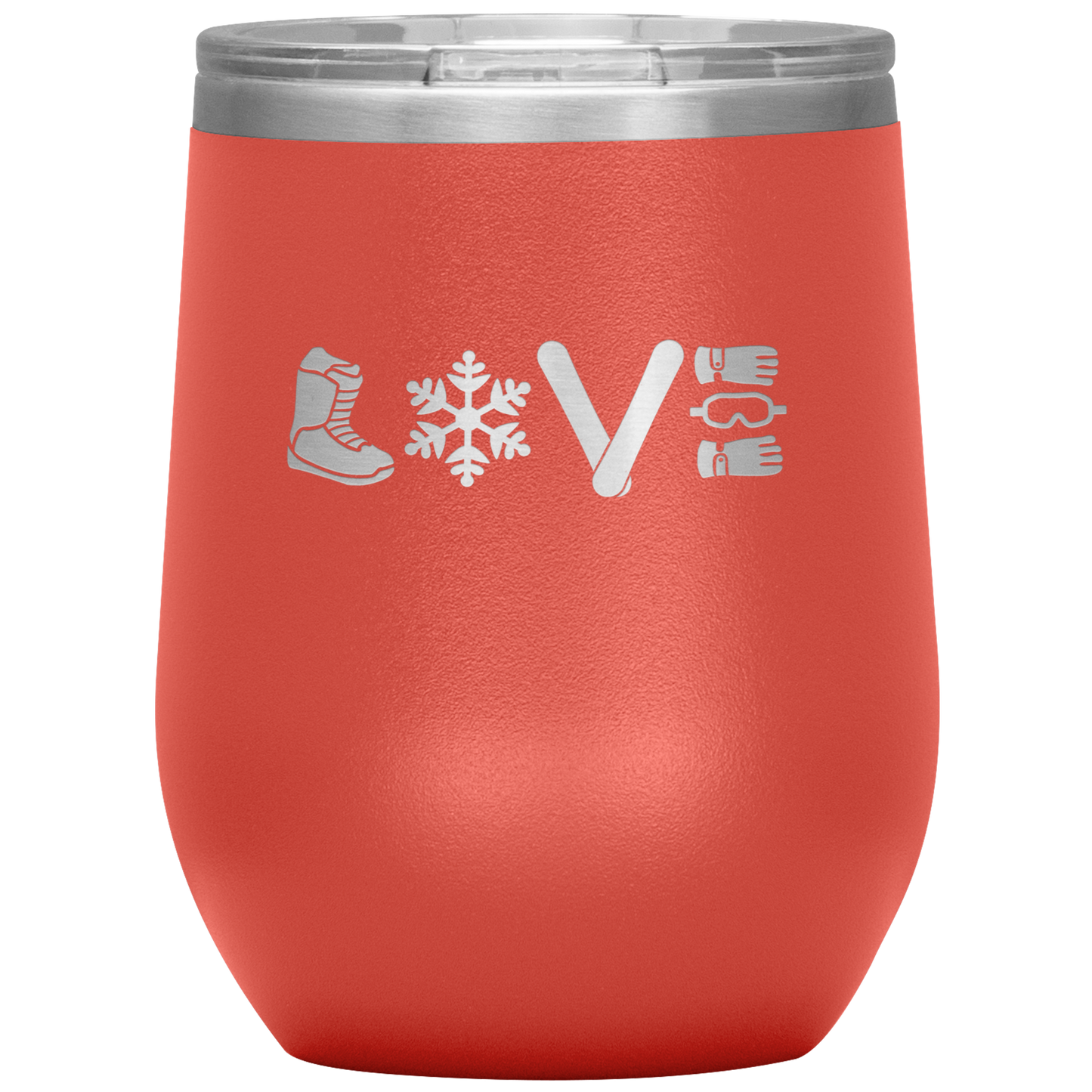 Love Snowboard Symbols Wine 12oz Tumbler - Powderaddicts