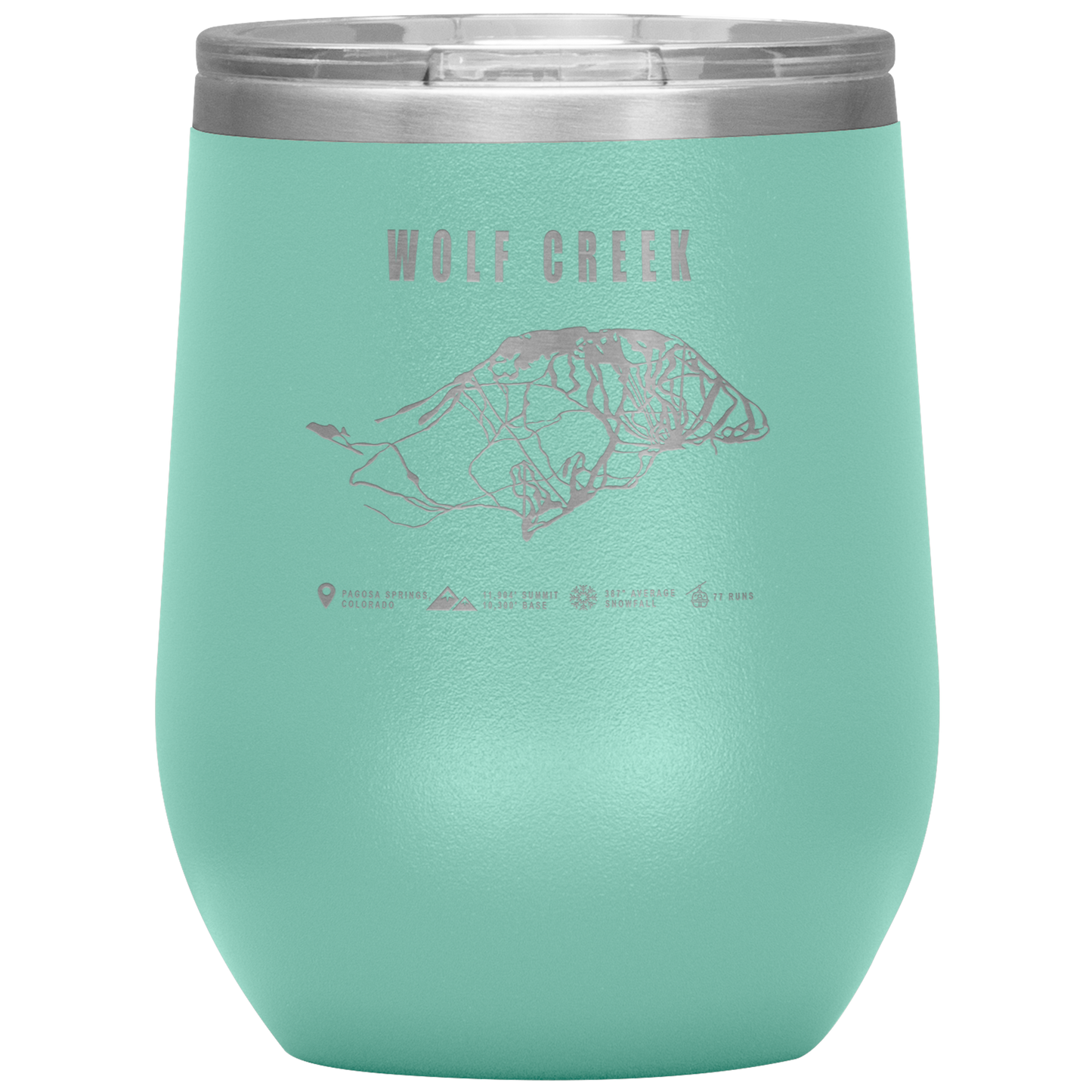 Wolf Creek Colorado Ski Trail Map Wine 12oz Tumbler - Powderaddicts