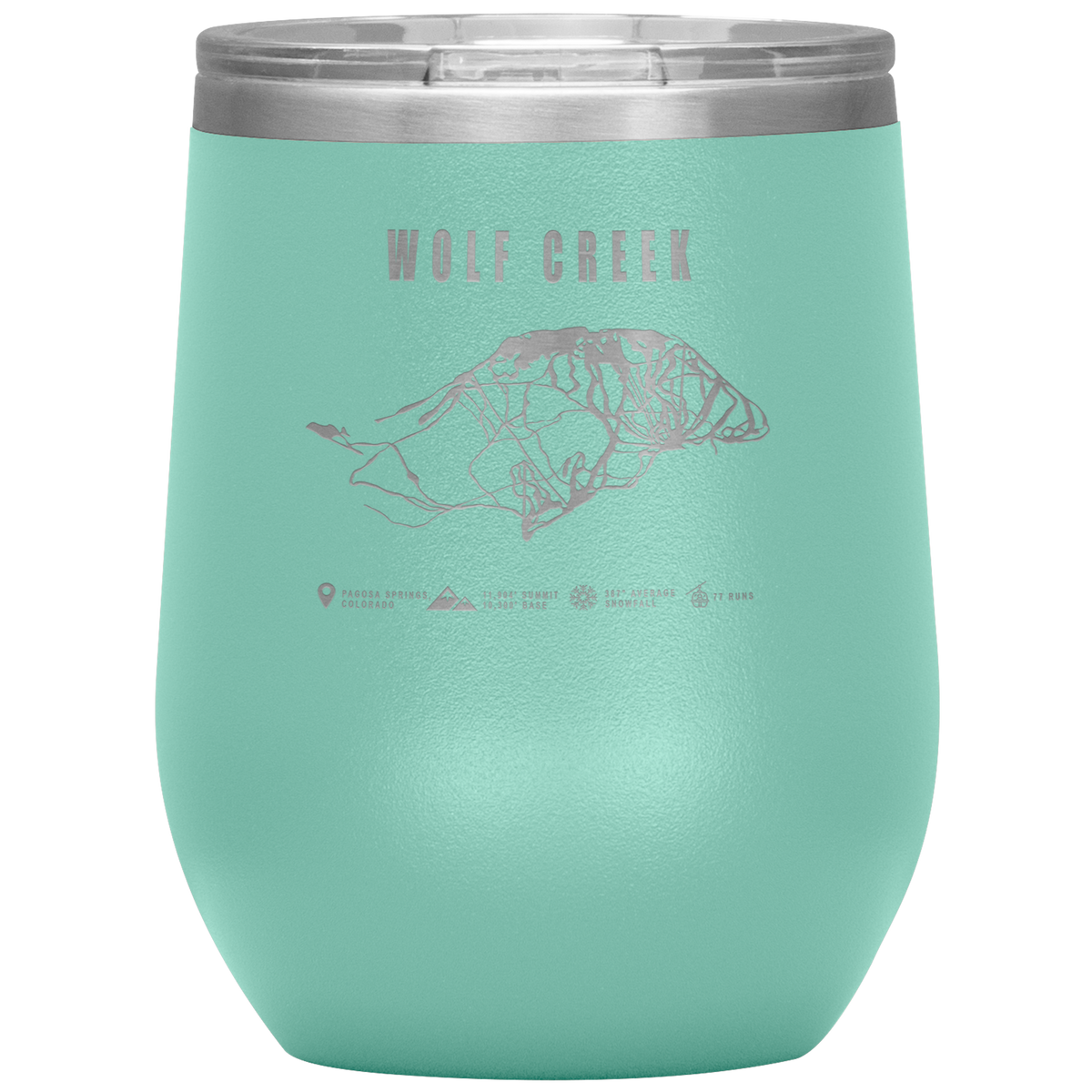 Wolf Creek Colorado Ski Trail Map Wine 12oz Tumbler - Powderaddicts