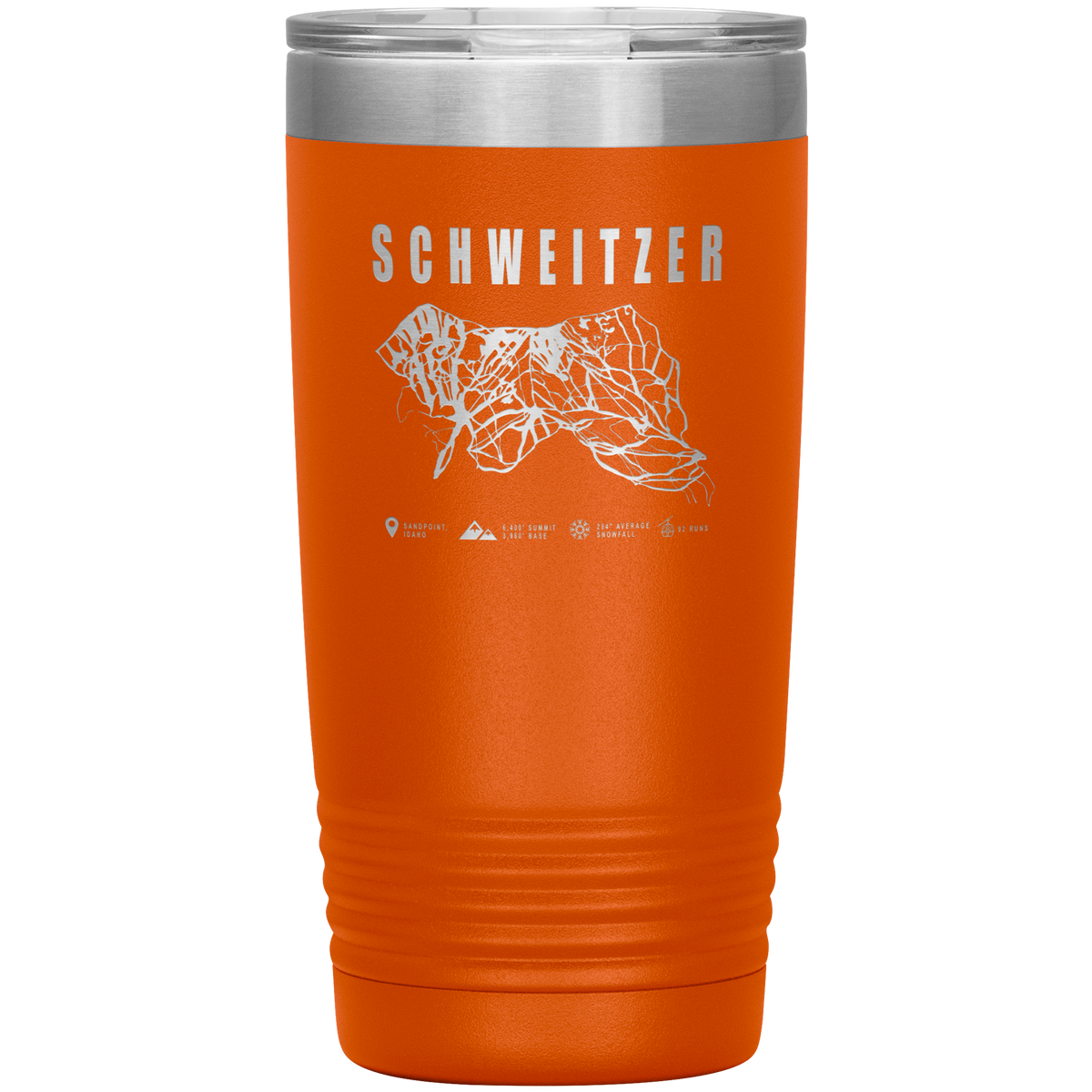 Schweitzer Idaho Ski Trail Map 20oz Tumbler - Powderaddicts