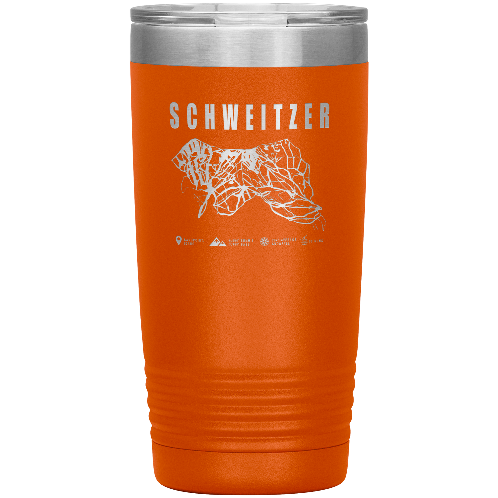 Schweitzer Idaho Ski Trail Map 20oz Tumbler - Powderaddicts
