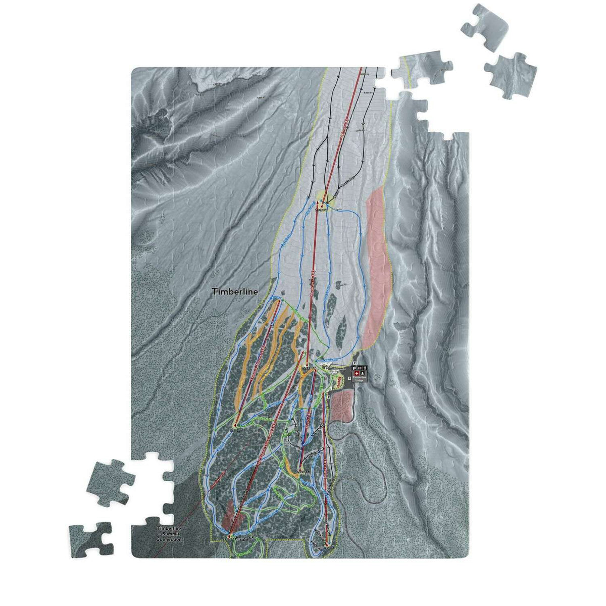 Timberline, Oregon Ski Trail Map Puzzle - Powderaddicts