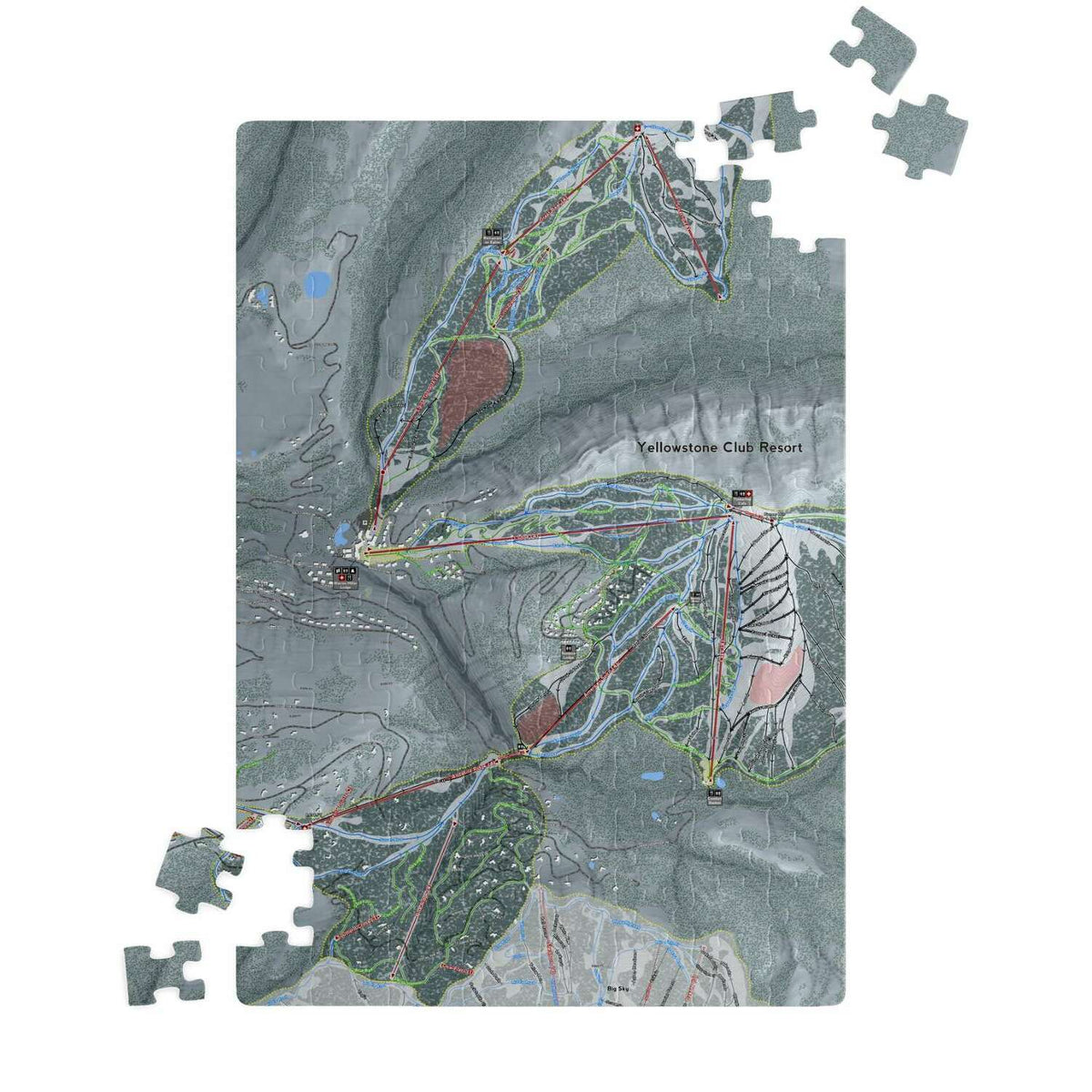 Yellow stone Club Montana Ski Trail Map Puzzle - Powderaddicts
