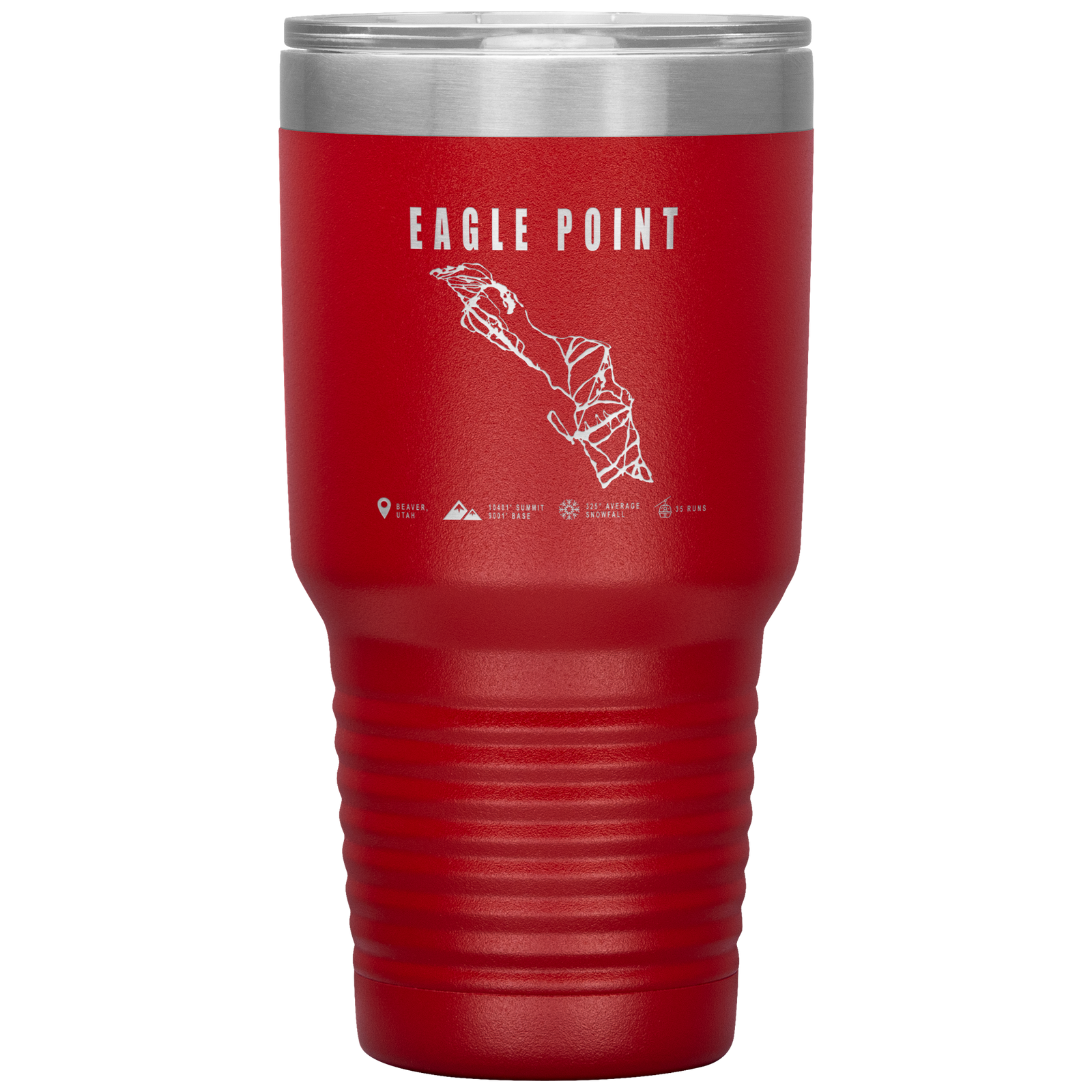 Eagle Point,Utah Ski Trail Map 30oz Tumbler - Powderaddicts