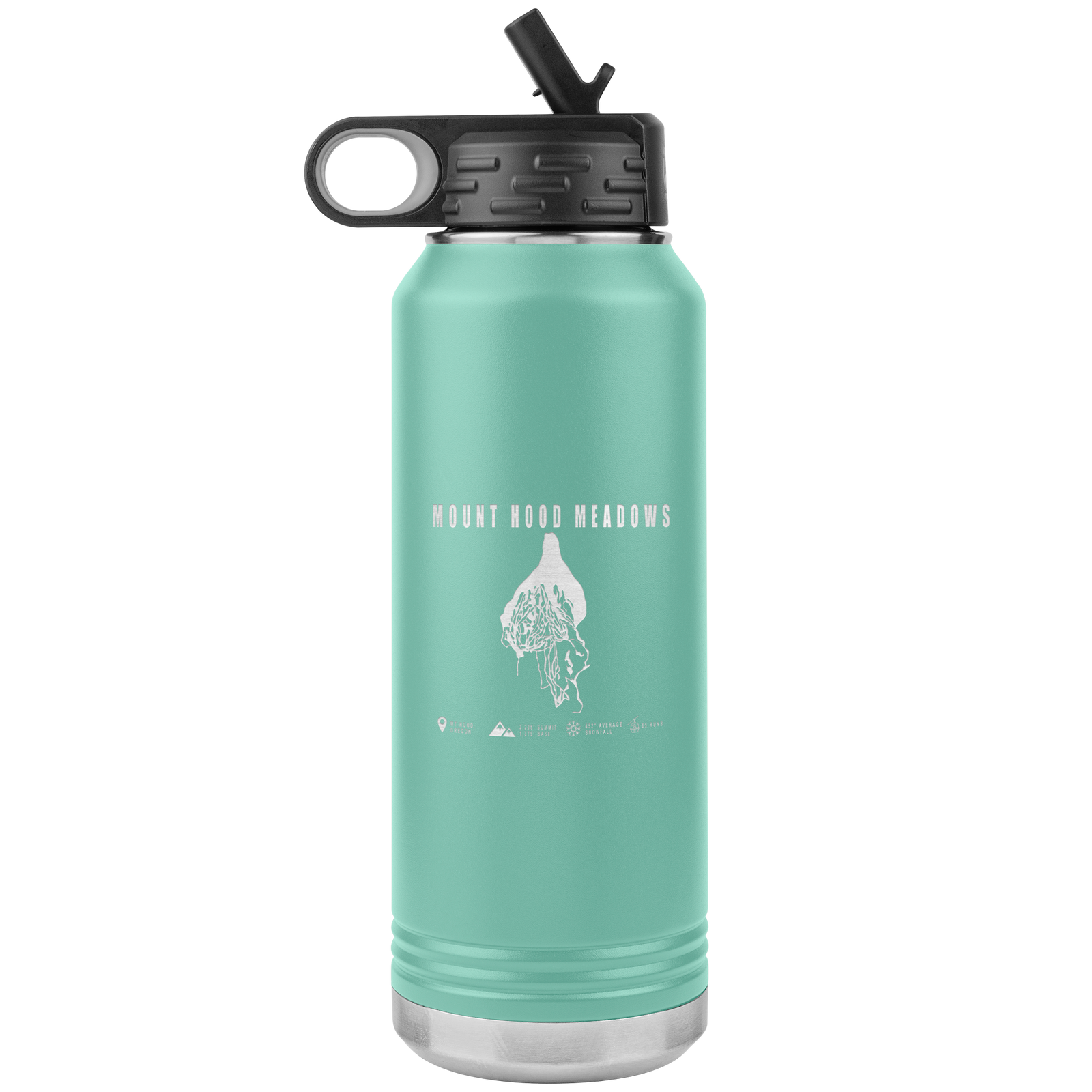 Mount Hood Meadows, Oregon Ski Trail Map 32oz Water Bottle Tumbler - Powderaddicts