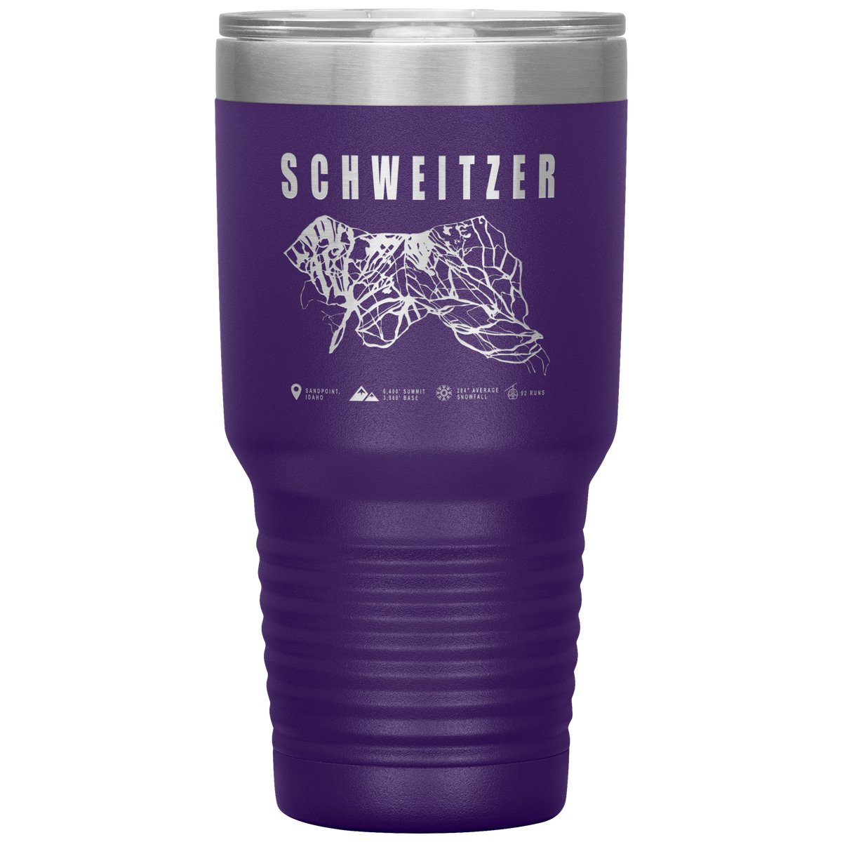 Schweitzer Idaho Ski Trail Map 30oz Tumbler - Powderaddicts