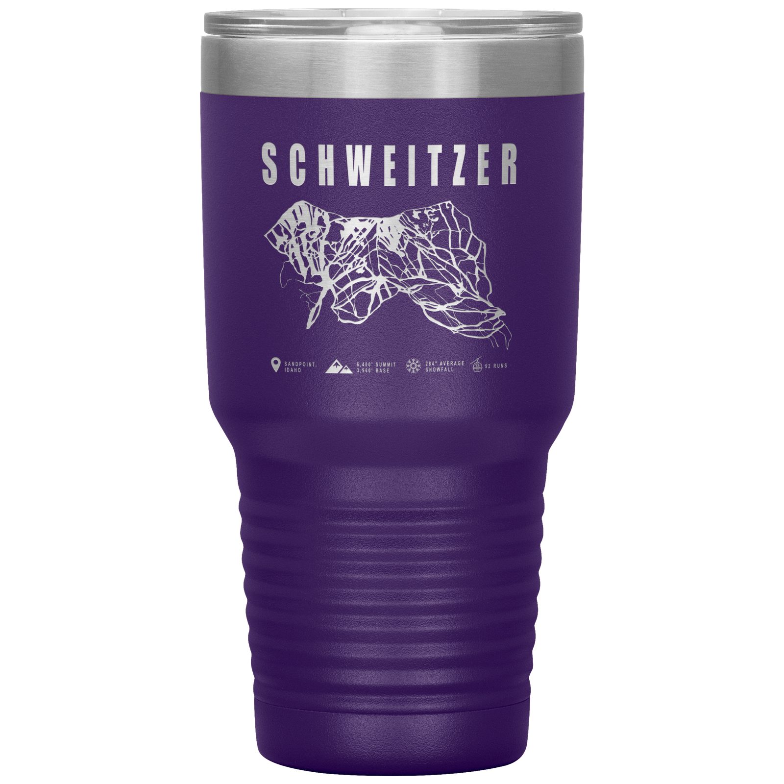 Schweitzer Idaho Ski Trail Map 30oz Tumbler - Powderaddicts