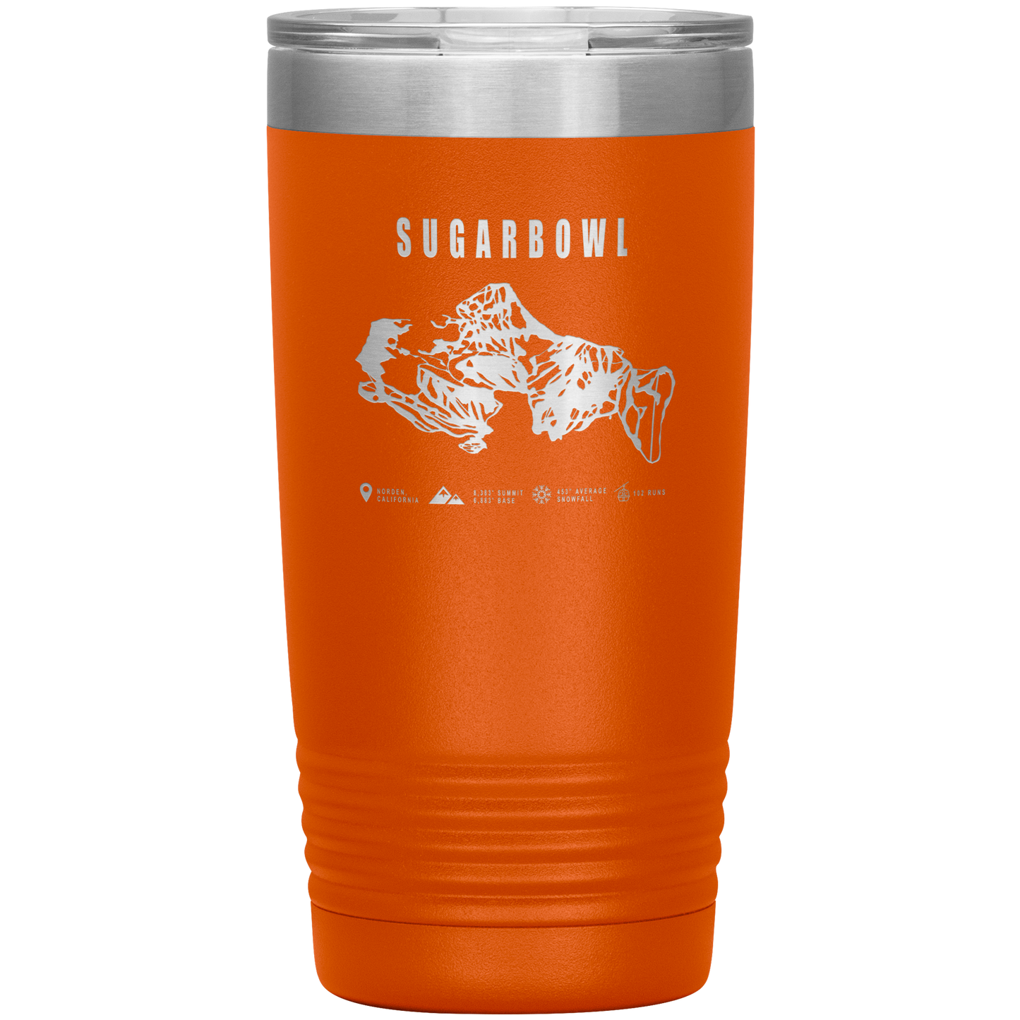 Sugarbowl, California Ski Trail Map 20oz Tumbler - Powderaddicts