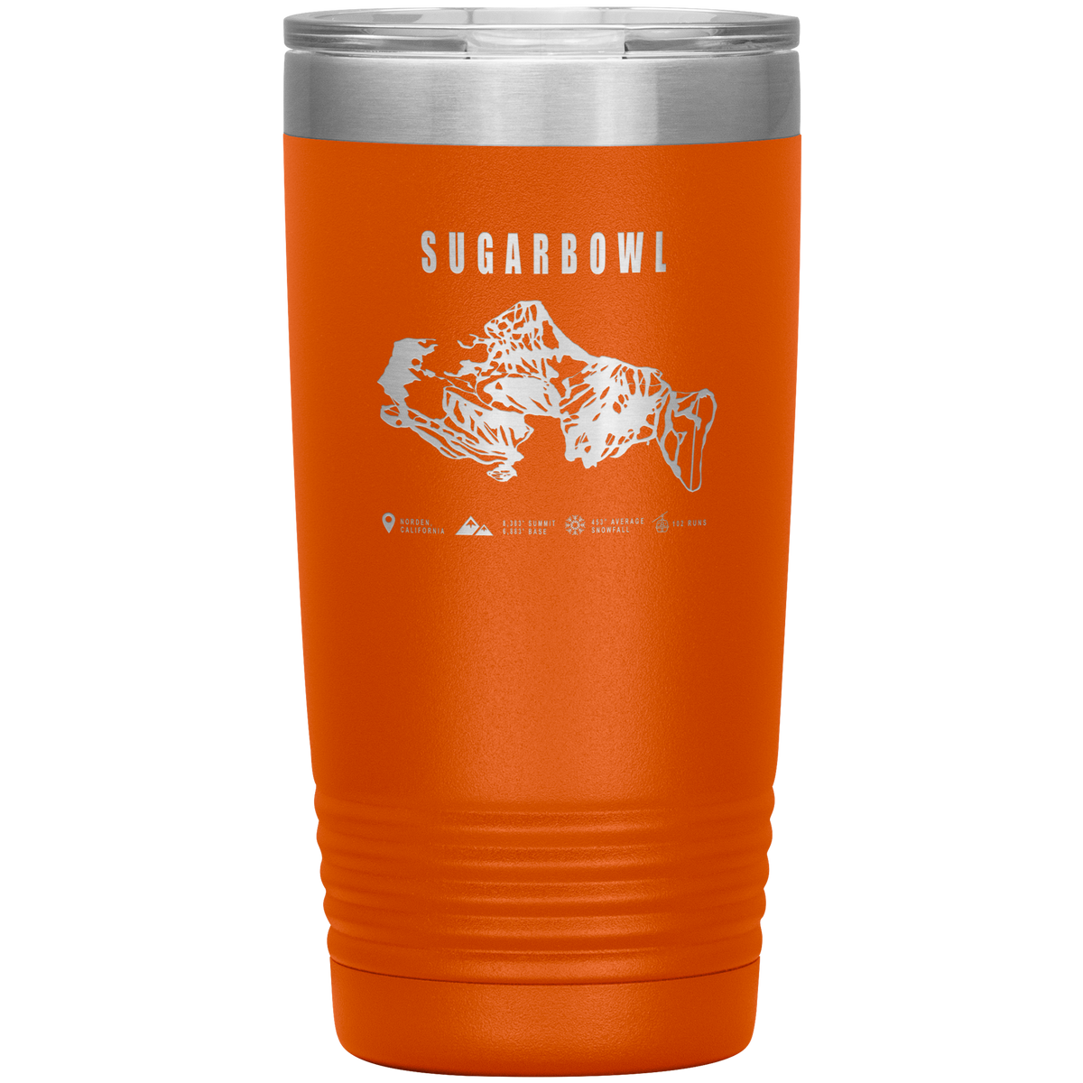 Sugarbowl, California Ski Trail Map 20oz Tumbler - Powderaddicts