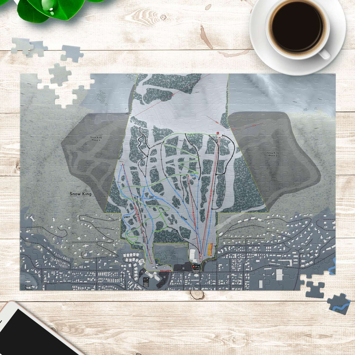 Snow King Wyoming Ski Trail Map Puzzle - Powderaddicts
