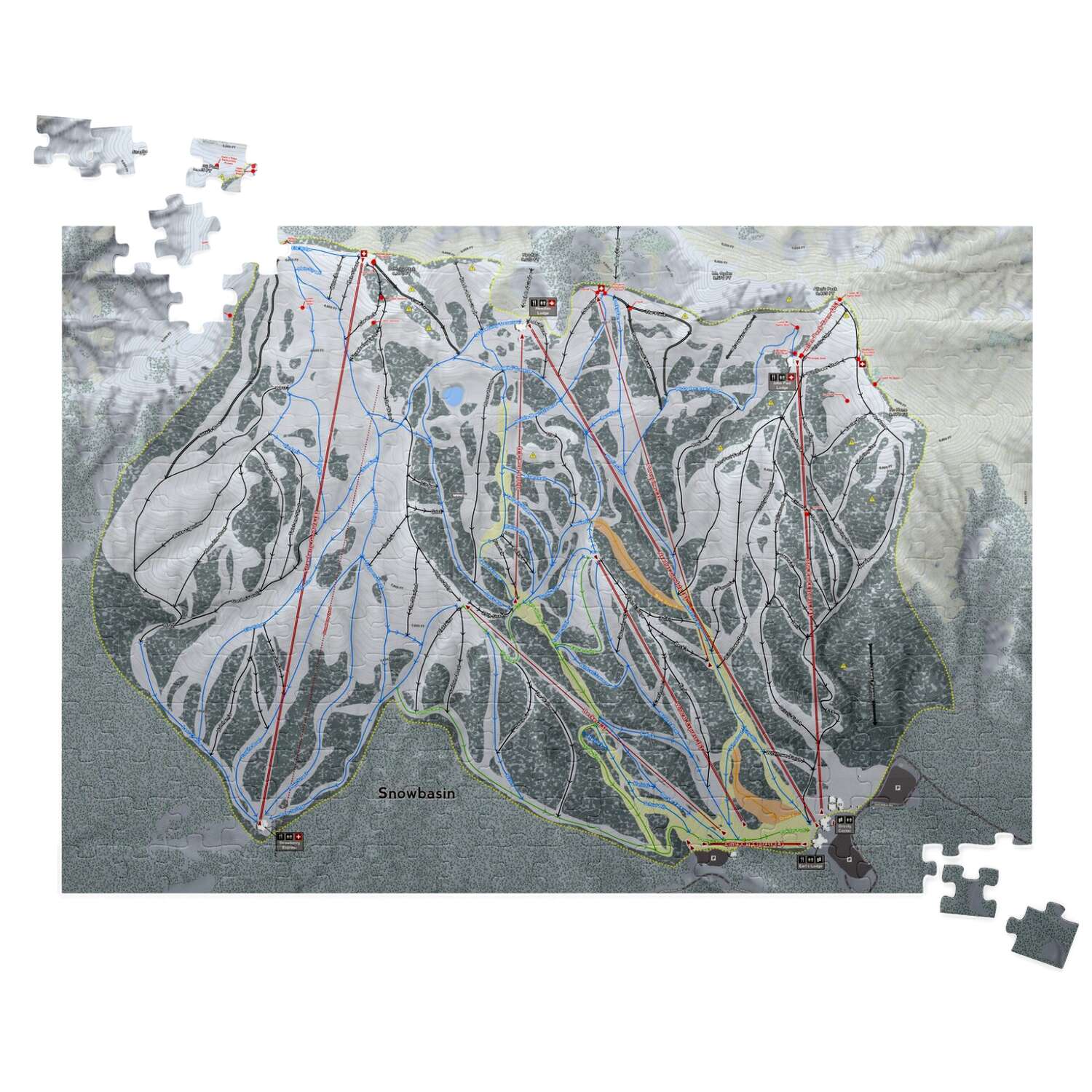 Snowbasin, Utah Ski Trail Map puzzle - Powderaddicts