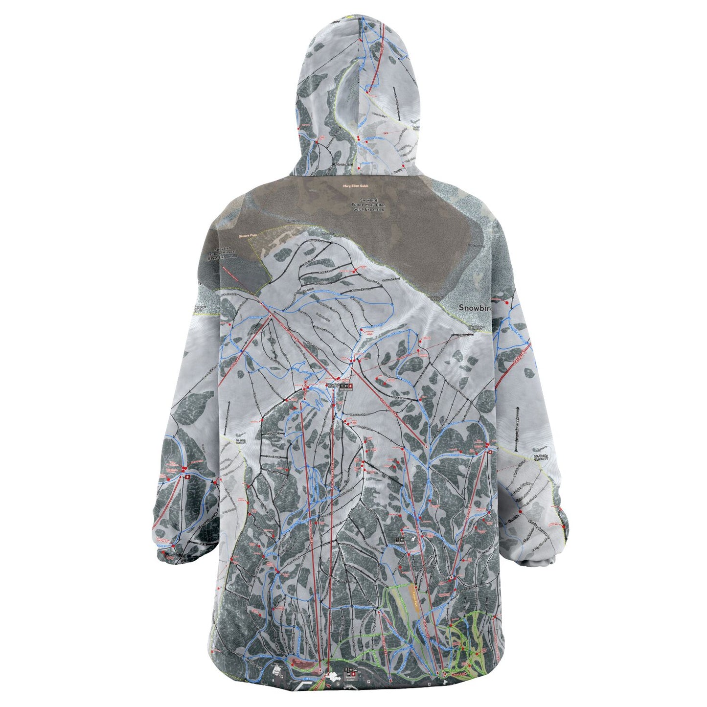 Snowbird, Utah Ski Trail Map - Snug Hoodie