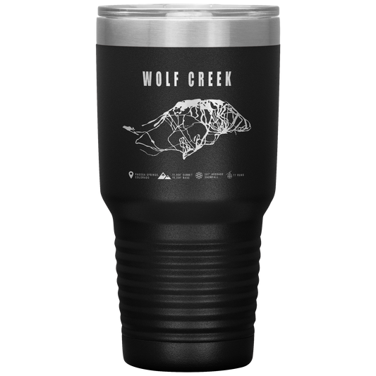 Wolf Creek Colorado Ski Trail Map 30oz Tumbler - Powderaddicts