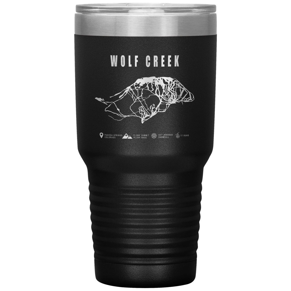 Wolf Creek Colorado Ski Trail Map 30oz Tumbler - Powderaddicts