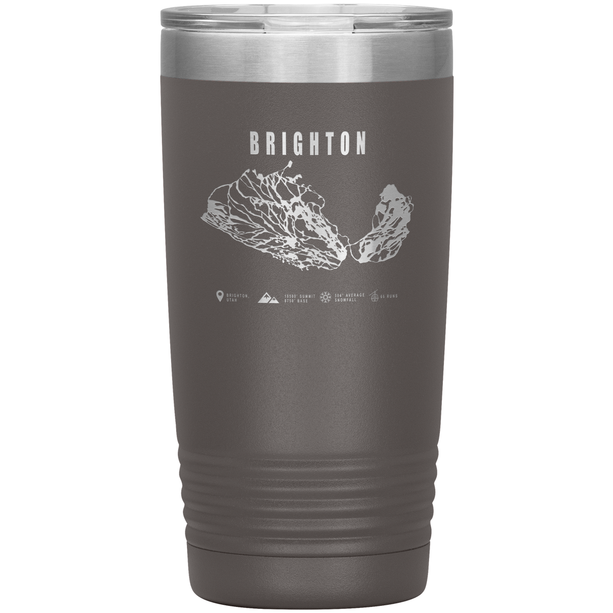 Brighton,Utah Ski Trail Map 20oz Tumbler - Powderaddicts