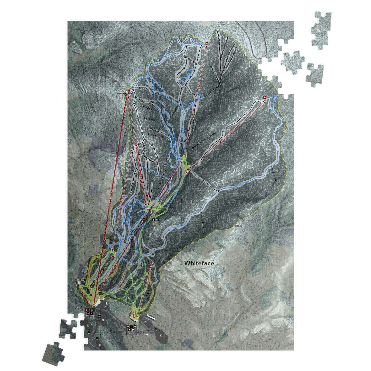 Whiteface, New York Ski Trail Map Puzzles - Powderaddicts