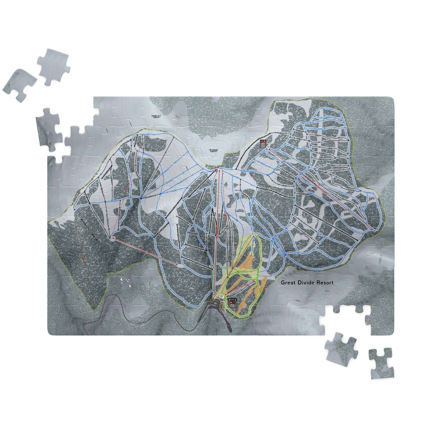 Great Divide Montana Ski Trail Map Puzzle - Powderaddicts