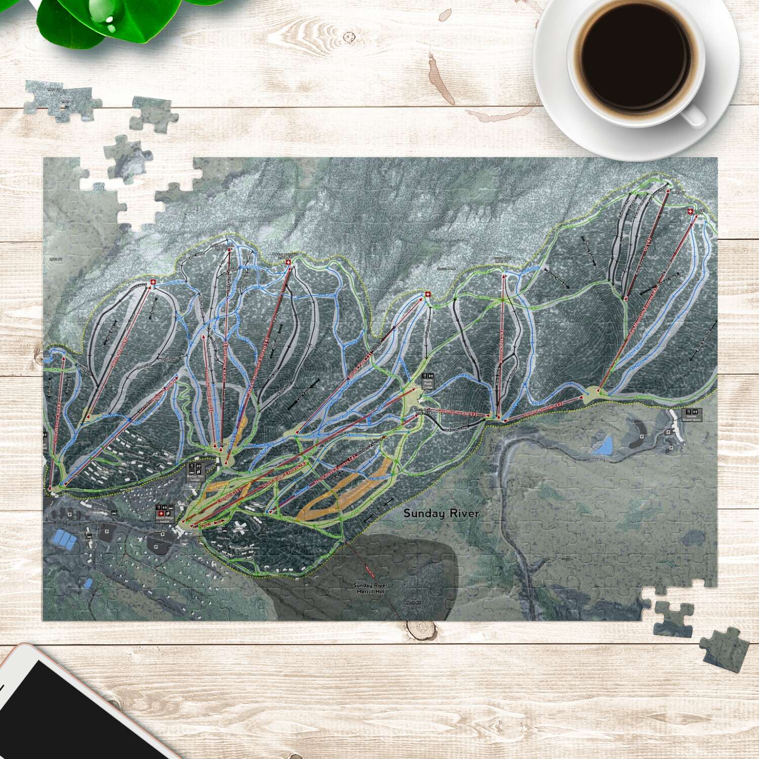 Sunday River Maine Ski Trail Map Puzzle - Powderaddicts