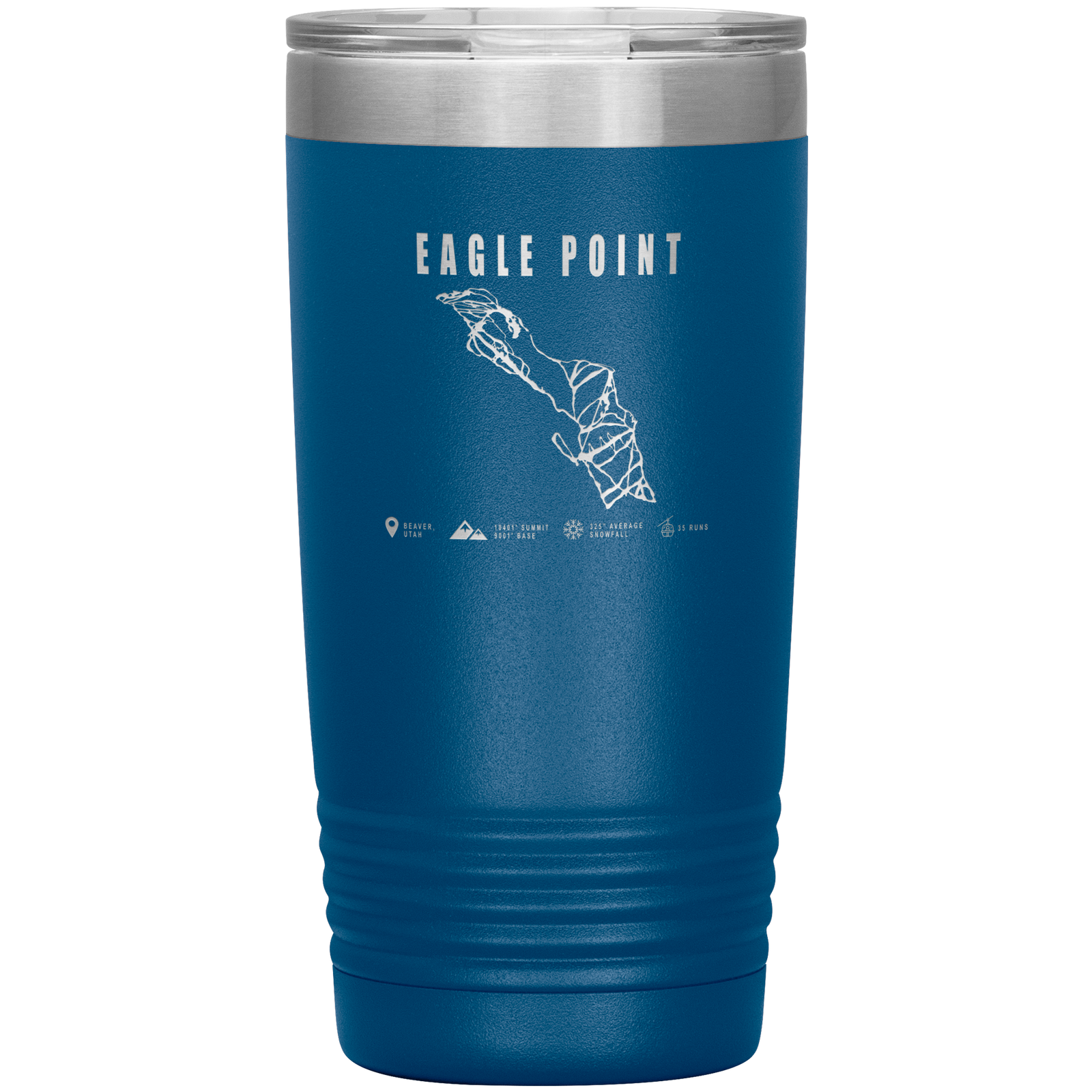 Eagle Point,Utah Ski Trail Map 20oz Tumbler - Powderaddicts
