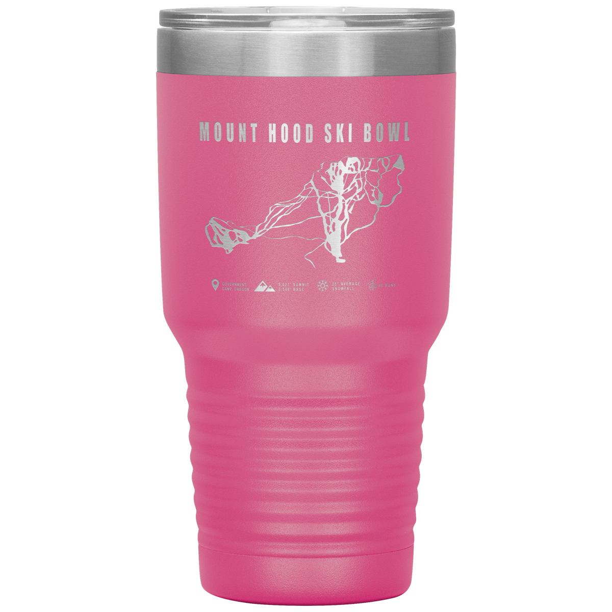 Mount Hood Ski Bowl, Oregon Ski Trail Map 30oz Tumbler - Powderaddicts