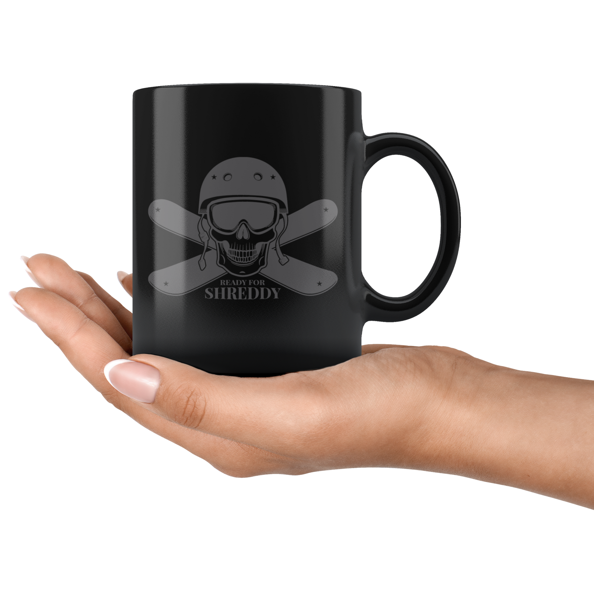 Ready For Shreddy Skeleton Skis Mugs - Powderaddicts