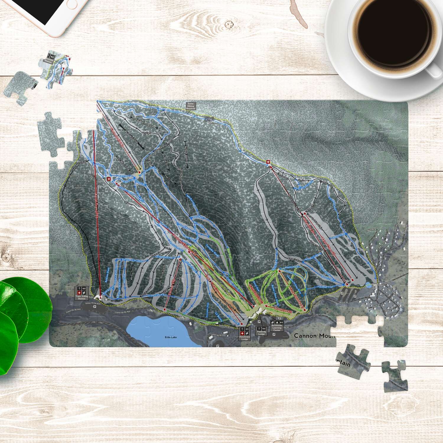 Cannon Mountain New Hampshire Ski Trail Map Puzzles - Powderaddicts