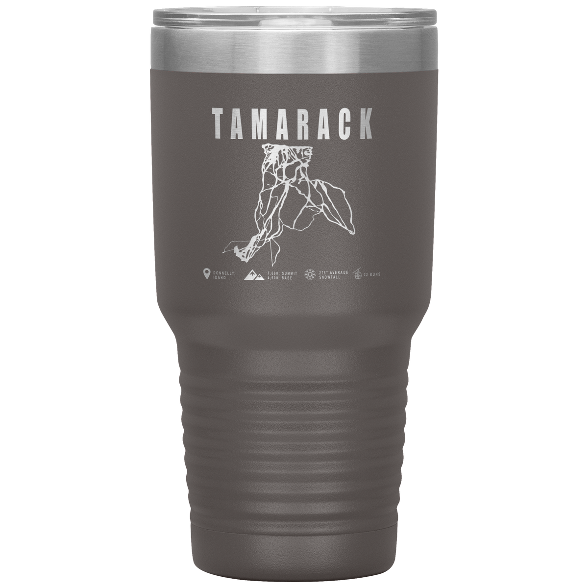 Tamarack Idaho Ski Trail Map 30oz Tumbler - Powderaddicts