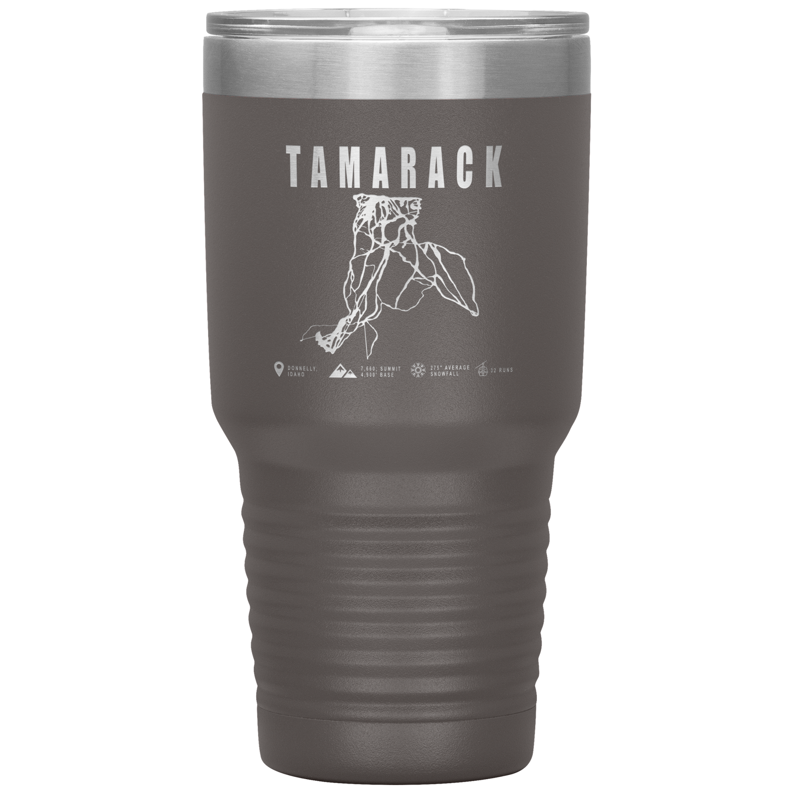 Tamarack Idaho Ski Trail Map 30oz Tumbler - Powderaddicts