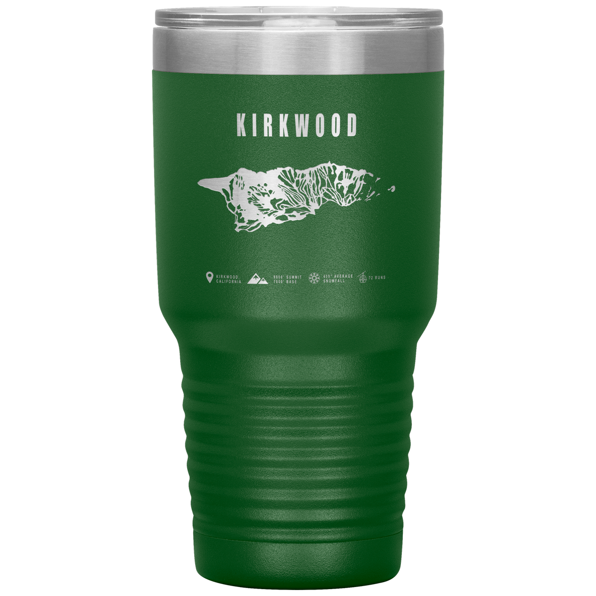 Kirkwood, California Ski Trail Map 30oz Tumbler - Powderaddicts