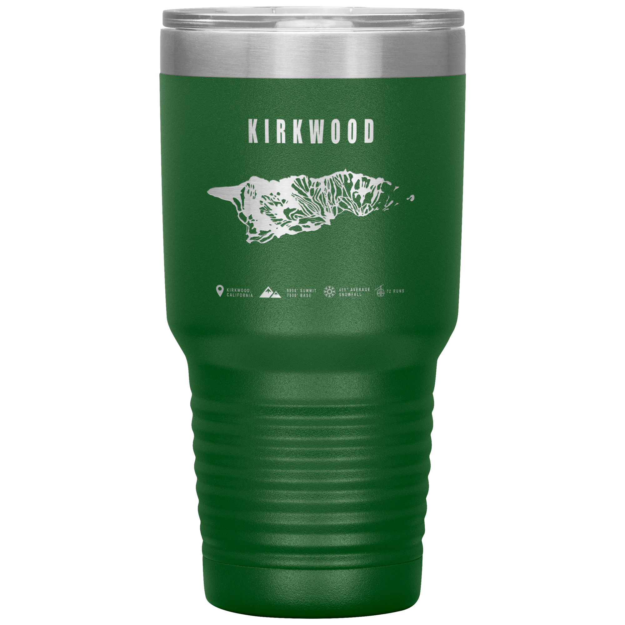 Kirkwood, California Ski Trail Map 30oz Tumbler - Powderaddicts