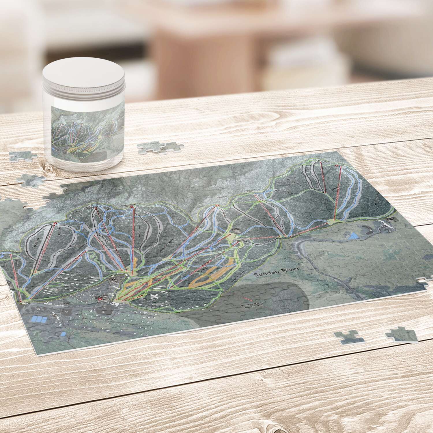Sunday River Maine Ski Trail Map Puzzle - Powderaddicts