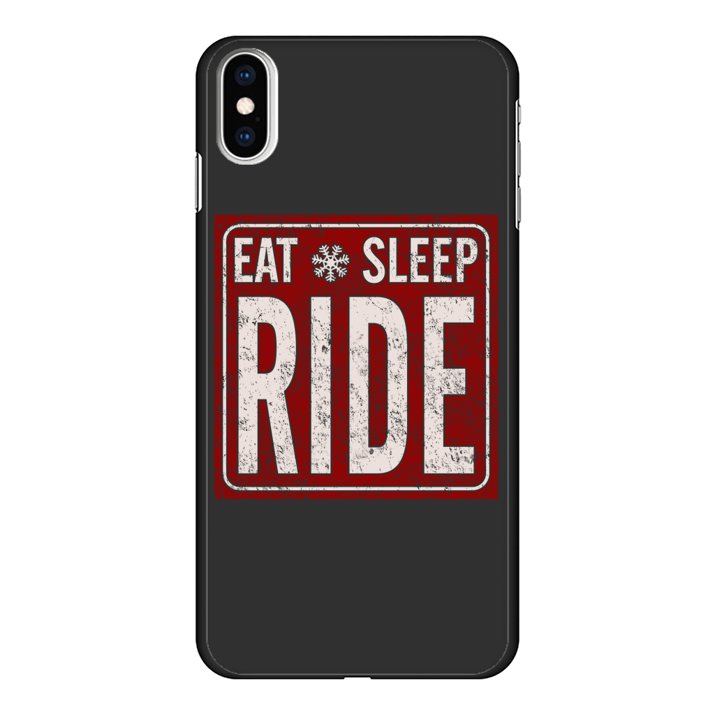 Eat Sleep Snowboard Back Printed Black Hard Phone Case - Powderaddicts