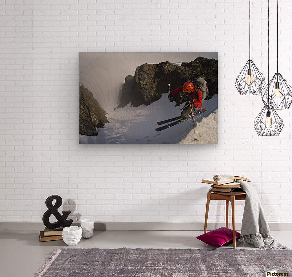 Backcountry skier on West Twin Peak near Eklutna - Powderaddicts