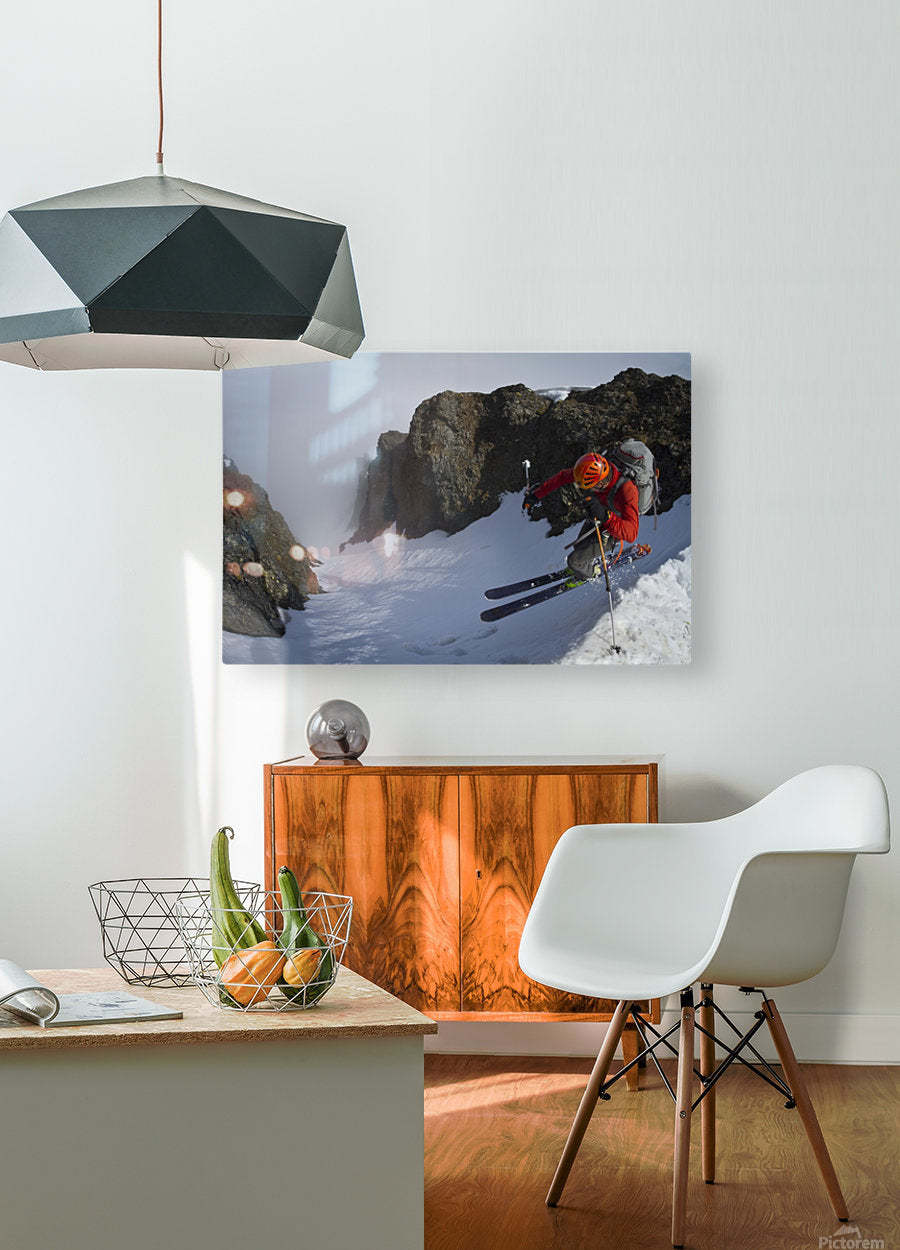 Backcountry skier on West Twin Peak near Eklutna - Powderaddicts