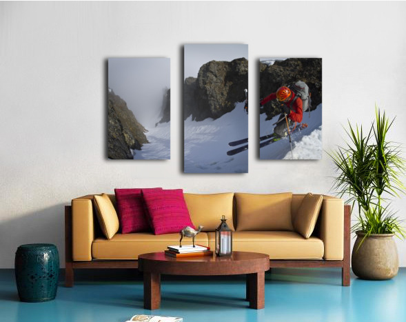 Backcountry skier on West Twin Peak near Eklutna - Powderaddicts