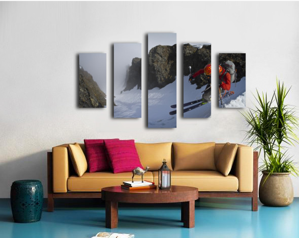 Backcountry skier on West Twin Peak near Eklutna - Powderaddicts