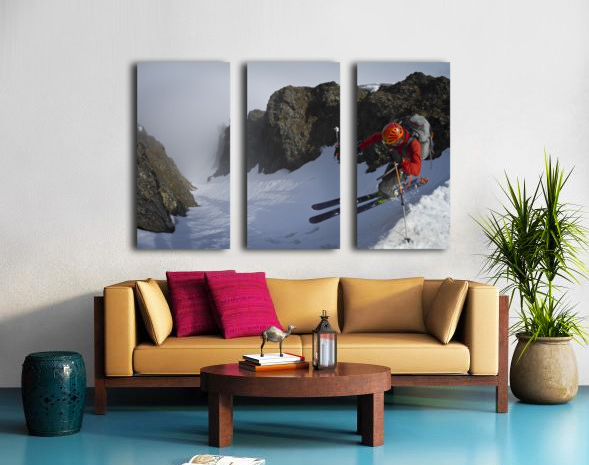 Backcountry skier on West Twin Peak near Eklutna - Powderaddicts