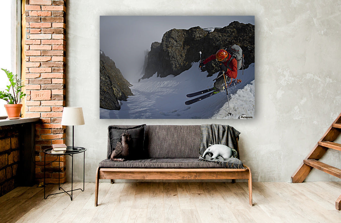 Backcountry skier on West Twin Peak near Eklutna - Powderaddicts