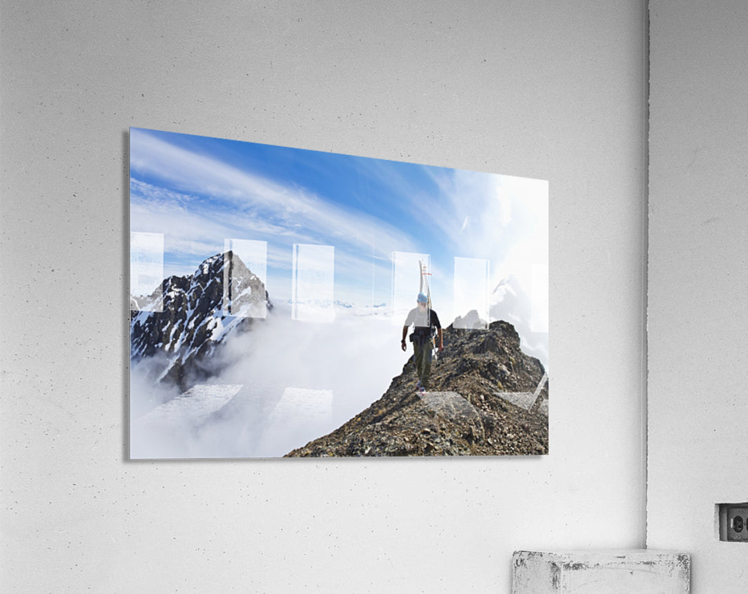 Backcountry skier on West Twin Peak near Eklutna - Powderaddicts