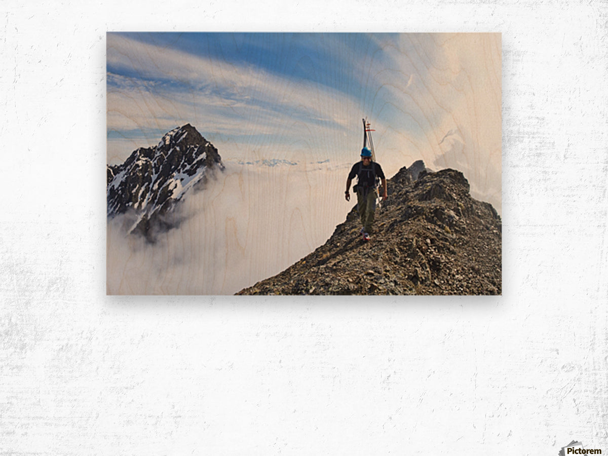 Backcountry skier on West Twin Peak near Eklutna - Powderaddicts