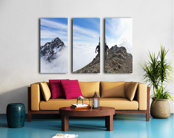 Backcountry skier on West Twin Peak near Eklutna - Powderaddicts