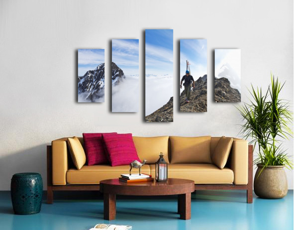 Backcountry skier on West Twin Peak near Eklutna - Powderaddicts