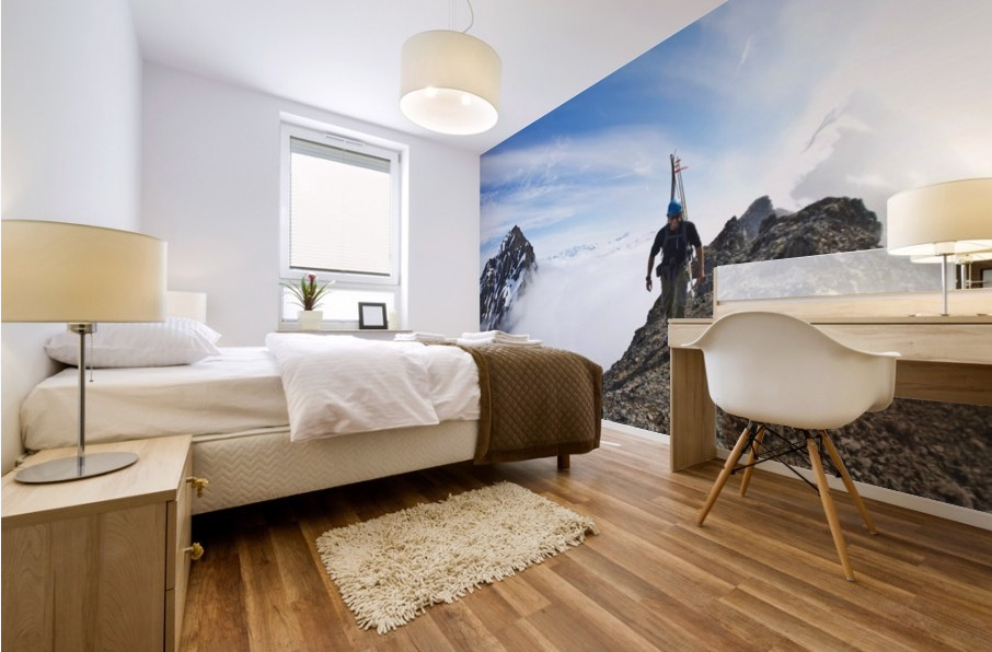 Backcountry skier on West Twin Peak near Eklutna - Powderaddicts