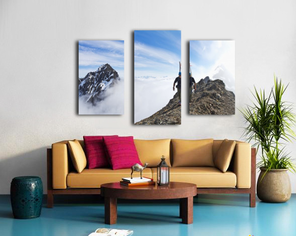 Backcountry skier on West Twin Peak near Eklutna - Powderaddicts