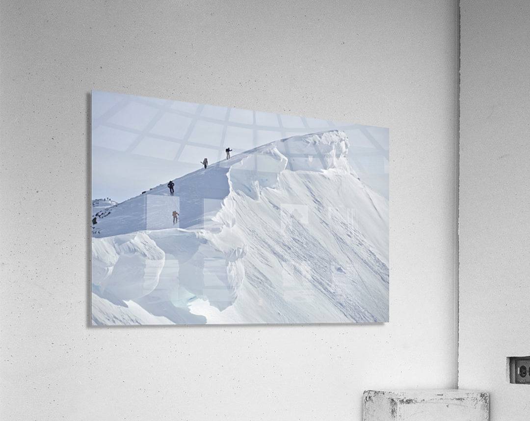 Backcountry Skiers On The Ridge Of Pms Bowl - Powderaddicts